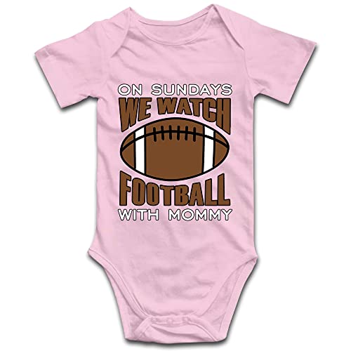 On Sundays We Watch Football with Mommy Unisex Baby Bodysuit Romper Toddler Jumpsuit