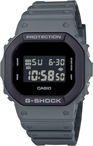 Image of Casio DW5610UU-8 Men's Classic Urban Utility Gray Resin Band Alarm Chronograph G Shock Watch