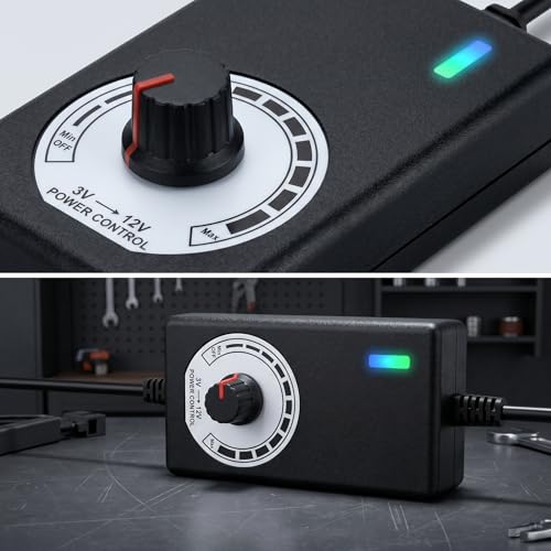 image for Delinx 3-12V 24W Adjustable Power Supply Fan Speed Controller, 100-240