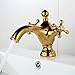 Gold Bidet Faucet Wave Tap Double Handle Golden Bidet Mixer Crane Antique Brass Faucet Bathroom Faucet