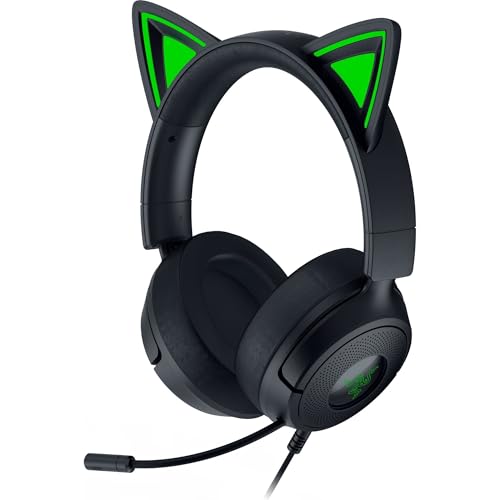 Razer Kraken Kitty V3 X - Wired Kitty Headset for Gaming - Iconic Kitty Ears - 270g Lightweight - HyperClear Cardioid Mic - TriForce 40 mm Drivers - 3,5mm Audio Jack | Black - Image 10
