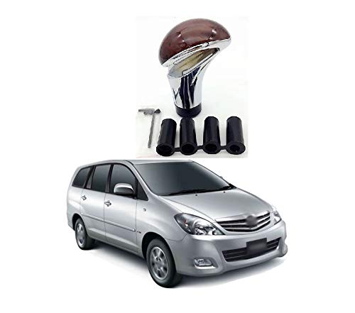 PRIKNIK Wood Texture Car Gear Shifter Lever Manual Modified Shifter Knob Handle Shift Lever Fit with 8mm 10mm 12mm Adapters Compatible with T-oyota I-nnova