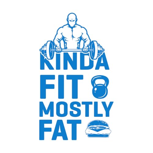bastante en forma, mayormente gordo Calcomanías de pared de papel adhesivo 47.6x81.6cm Autoadhesivo Azul