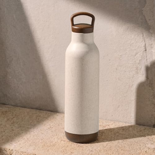 Image of Eha Earth Friendly Eco Spring Water Bottle for Office & Schools | Stainless Steel Water Bottle for Kids and Adults Made with Rice Husk | Leakproof |1 Unit, 900 ml | Coffee