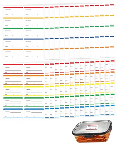 FUGLUS 300 Etiquetas de Congelació,Personalizadas Pegatinas ExtraíBles Multifuncionales,Etiquetas Adhesivas Cocina para Hogar O Restaurante Congelador de Almacenamiento de Alimentos,Fácil de Escribir