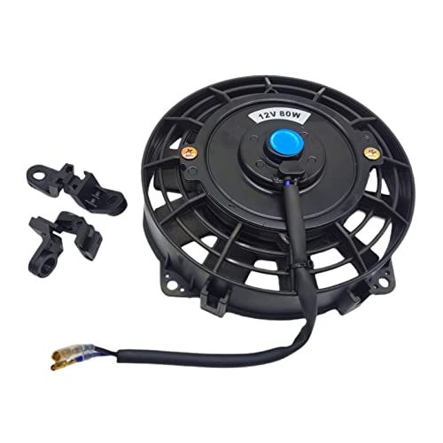 JCVHVOPOK 6' Pulgada Pequeña Ventilador eléctrico 12V 80W Radiador Aceite de enfriamiento Carro de Coche ATV Barco ATV Fanático Universal Ventilador y Kit