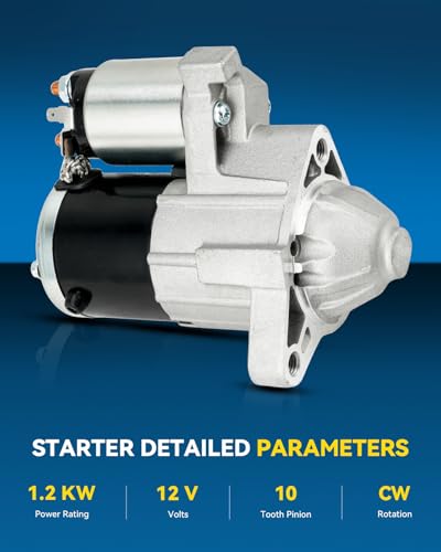 Image of PHILTOP Starter,17939N Starter Motor for Jeep 2005 2006 2007 2008 2009 2010 Grand Cherokee 3.7L,2006 2007 2008 2009 2010 Commander 3.7L,1.2 KW,56044734AA, 17939