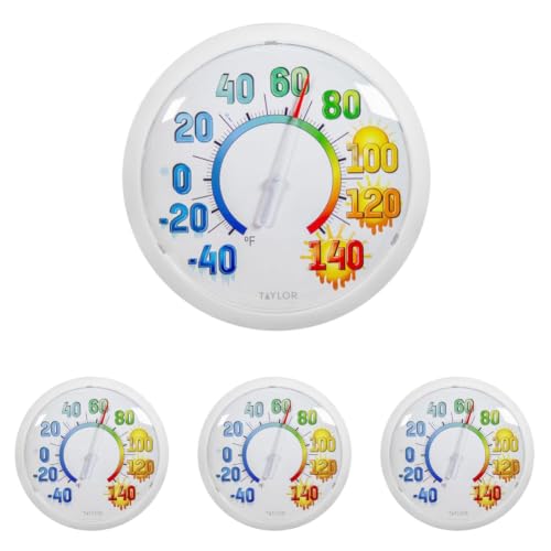 Taylor in/Out Expanded Temp Range Weather Thermometer - Color, 13.25 inches (Pack of 4)