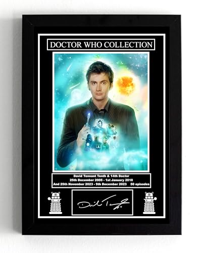 Affiche Doctor Who David Tennant avec cadre A5 pour mur vide