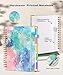 Hardcover Spiral Notebook Journal with Removable Dividers Tabs, 300 Pages 5 Subject Notebook College Ruled, 100GMS Notebooks for Work School Note Taking,Lined Journal for Women,Pink Blue Marble