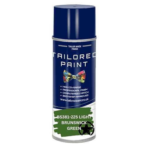 Army Spray Paint Cans 400ml MATT Military Spec Paint Camo Industrial NATO US Aerosol Rattle Can - BS381 225 LIGHT BRUNSWICK GREEN