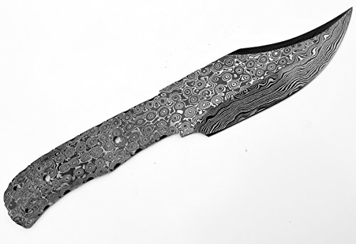 Best Cyber Monday 🔥 Whole Earth Supply Large Damascus High Carbon Steel Bowie Hunting Blank Blanks Blade Hunting Knife Knives Making 1095HC