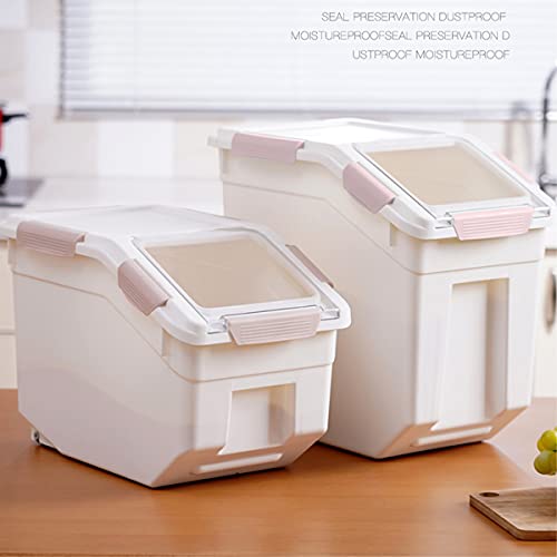 Mxcell Pet Grain Storage Barrels Sealed Bucket For Cat Dog Food Storage Boxes Pet Food Containers Interlayer Storage Feeder With Food Scoop And Measuring Cup (Upgraded Pink) #TOP2