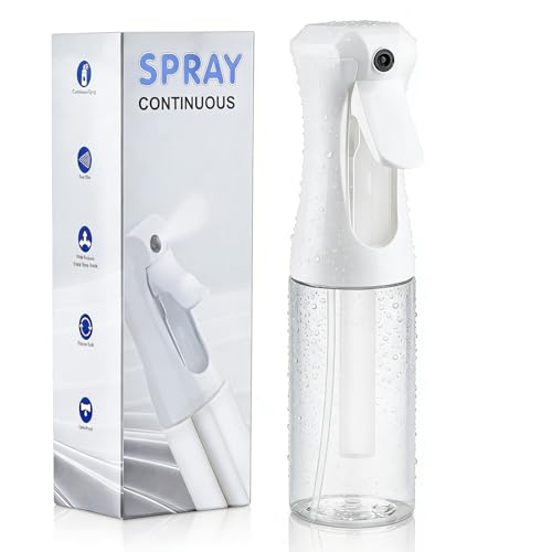 HPPFFY Continuous Spray Bottle 6.8 OZ Hair Spray Bottles Ultra-Fine Mister Spray Bottle for Hairstyling Cleaning Plants Pets Salons and More (1 Pack)