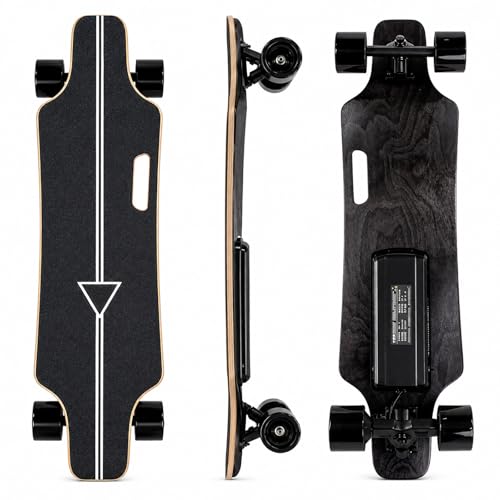 vnmudzeo Skateboard Électrique Adultes Ados – 20/25 km/h, 8/15 km, Télécommande 4 Vitesses, Freinage Linéaire, Charge 200 LB 15km