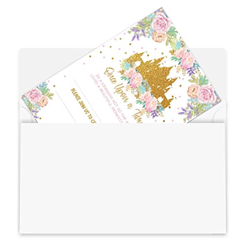 Princess Party Invitation, Princess Birthday, Princess Party, Birthday Party, Girl Birthday Invitation（ 20 Set With Envelopes ） #TOP3