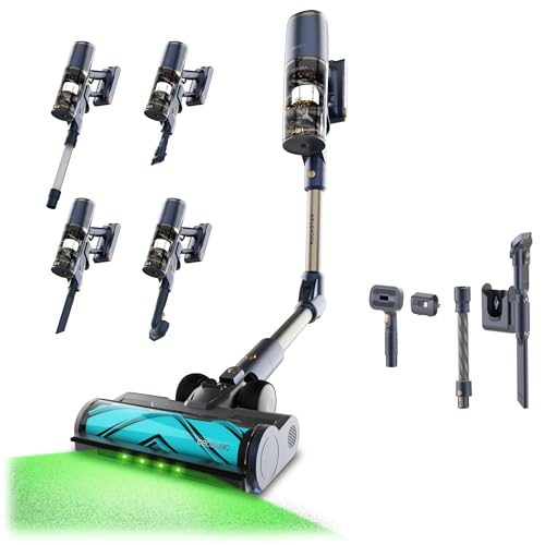 Cecotec Aspiradora Escoba sin Cable Conga Rockstar RS90 Pet Flex Detect. 650W, Succión 230AW y 30kPa, Cepillo Antienredos Hairless XXL, Autonomía 90mins, Luz LED Verde, Tubo Flexible, Cepillo Animales