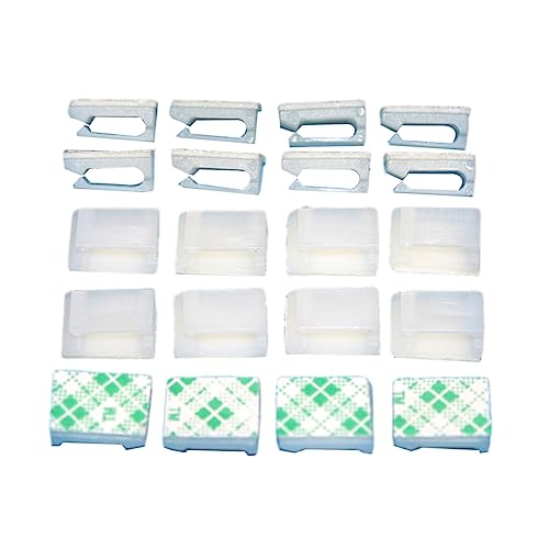 Veemoon 60 Pcs Clamp Small Light Line Flat Fixing Buckle Chainsaw Miniature Puzzle Lamp Electric Cord Organizers Wire Cord Organizer Wire Organizers for Cords Fixed Buckle White Cable