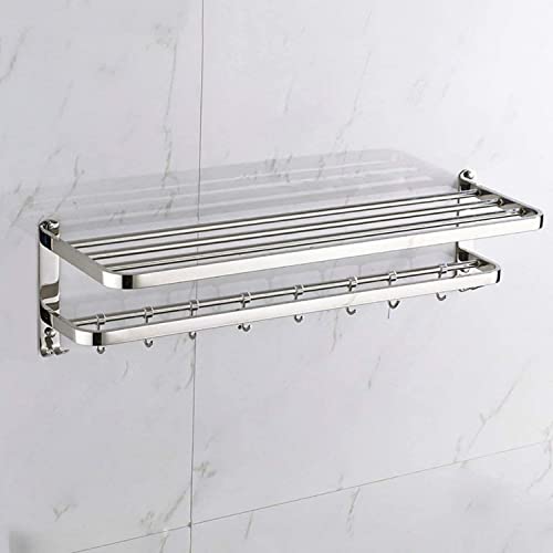 Barre horizontale et étagère de bain en inox pour éviter le linge humide