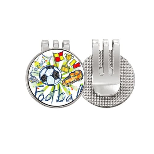 Marqueur de balle de golf en émail no/no aux finitions soignées de style football