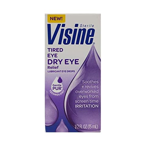 Visine Tired Eye Dry Eye Relief Eye Drops, Moisturizing & Soothing Drops for Irritated Eyes Due to Screen & Computer Use, 0.5 fl. oz Cover
