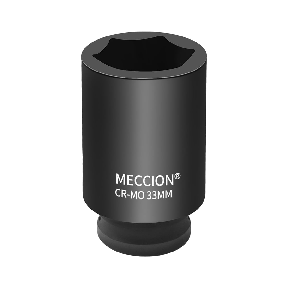 Meccion 1/2 Inch Drive Impact Socket 33mm Heavy Duty Cr-Mo 6 Point Deep Socket, 78mm Length