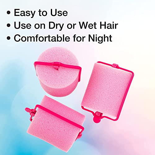 Conair Rolos de espuma de cabelo para volume grande, levanta e enrola, rolos de espuma, modelador de