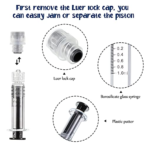 Nuanchu NUANCHU-BOROSILICATE GLASS -05 24 Pieces Borosilicate Glass Syringes Set Include 12 Pieces 1 Ml Borosilicate Glass Syringe Lock And 12 Pieces Stainless Steel Lock Dispensing Needle For Thick Liquids, Ink, Glue, Lab Use thumb #2