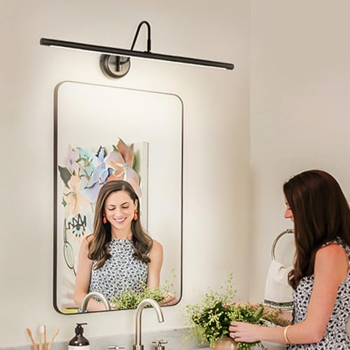 Apliques de Pared Espejo Baño LED Moderno con Ángulo Ajustable Negro 6