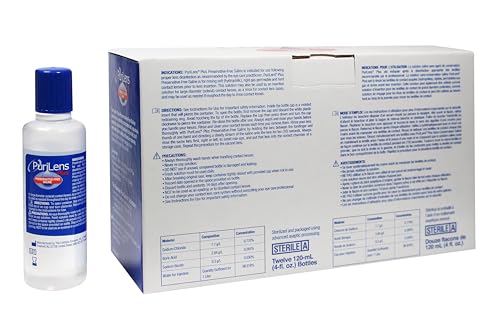 Purilens Plus Preservative-Free Contact Lens Saline 120ml (4 fl. oz.) 12 Pack