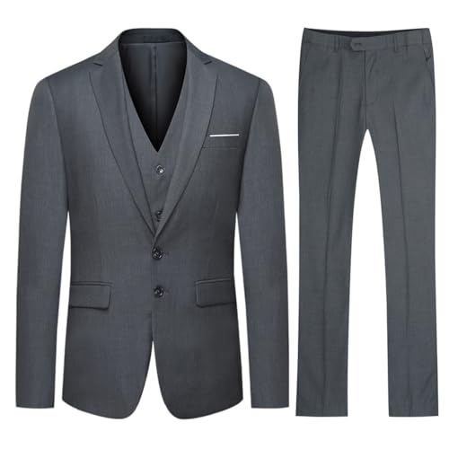 Allthemen Anzug Herren 3 Teilig Herrenanzug Slim Fit 2 Knopf Hochzeitanzug...