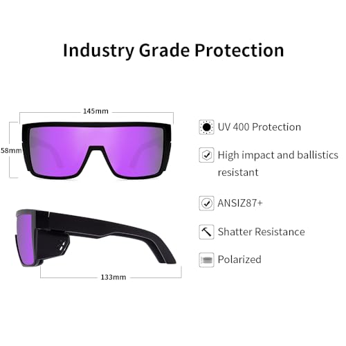 Safety Polarized Sunglasses for Men and Women UV400 Protection and Includes Removable Side Shields,ANSI Z874