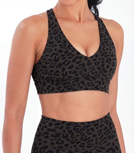 Image of Sunzel Strappy V Neck Criss Cross Back Sports Bra for Women | Removable Pads, Buttery Soft, Four-Way Stretch, Criss Cross Back, V Neck Contour Fit, Medium-Light Support, Yoga Workout Gym