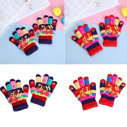 Warm Thermal Gloves For Girl Boy Gloves Stylish Heart Full FInger Winter Outdoor Gloves For Children Thicken Mitten2