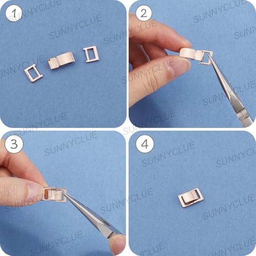 Sunnyclue KK-SC0005-45B-7SC 1 Box 8Pcs 20Mm Brass Fold Over Clasps Folding Clasp Extender Metal Gold Silver Necklace Extension Fastener Foldover Clasps Bulk For Jewelry Making Bracelets Necklaces Women Diy Craft Supply thumb #2
