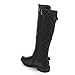 JJF Shoes Mango-21 Women's Winkle Back Shaft Side Zip Knee High Flat Riding Boots Black 10