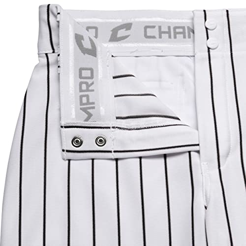 Champro Men' Triple Crown Knicker Style Baseball Pants With Knit-In Pinstripes And Reinforced Sliding Areas , White, Black Pinstripes ,Small #TOP4
