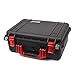 Pelican Color Case Black Pelican 1450 case with red Handle & latches. Comes with Foam.
