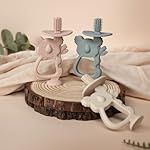 Moonkie Baby Oral Care & Teething Relief Set | 2-Piece Finger Toothbrush & Tongue Cleaner Kit + 360° Teething Toy with Suction Base | BPA-Free Silicone for Babies 3-12 Months | Safe, Easy to Hold, Ide - Image 4