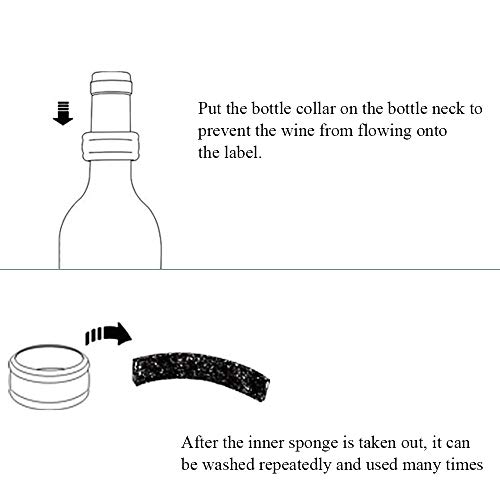Etsamor 4Pcs Wine Bottle Collars Stainless Steel Wine Bottle Drip Collar Restaurant Household Anti Overflow Wine Stop Accessories #TOP2