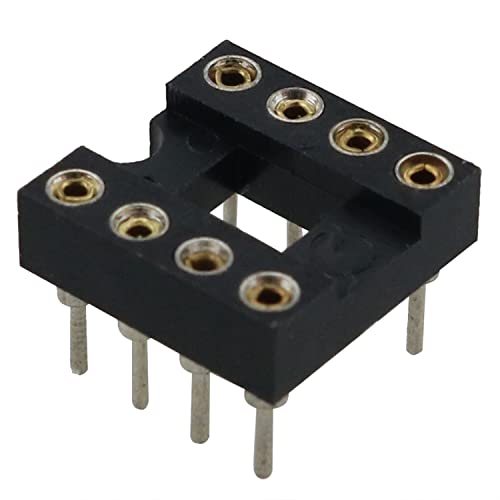 Dip Ic Socket Chenjin 10Pcs 2.54Mm Pitch 7.6 Row Pitch 2 Row 8 Round Pins Soldering Type Dip Ic Chip Socket Adaptor #TOP3