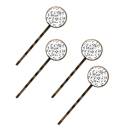 Horquillas para el pelo con notas musicales negras para mujeres