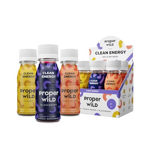 Proper Wild Vegan Energy Shots with L-Theanine and Organic Caffeine Clean Plant Based Energy Drink Gluten Free GMO Free Dairy Free Stevia Free Soy Free Originals Variety 2.5 Fl Oz 6 Pack