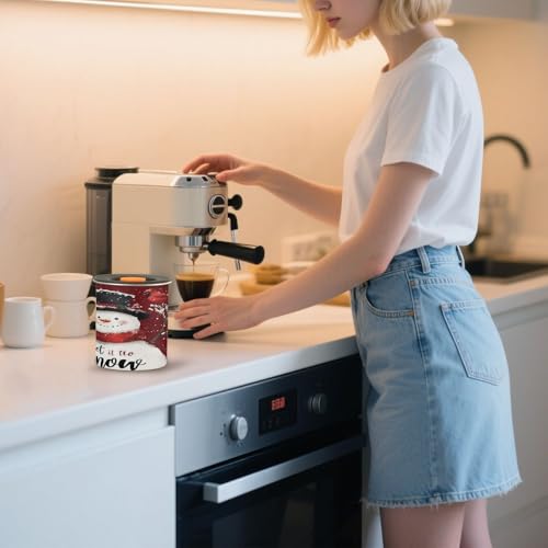 Contenedor para café 500ml con tapa negro y diseño de muñeco de nieve miniatura 7