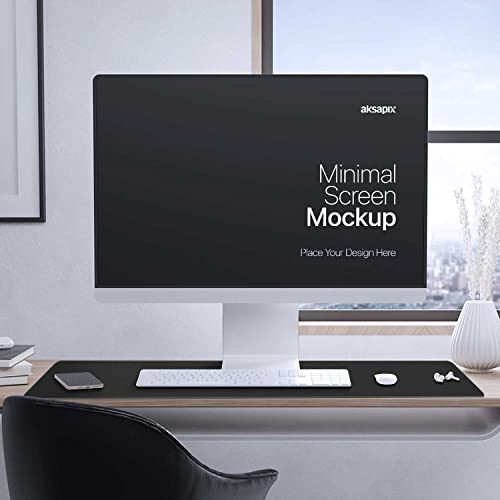 Image of Aothia Double-Sided PU Leather Desk Pad - Non-Slip Large Mouse Pad & Desk Mat for Office, Home - Waterproof, Easy to Clean, Durable Dual-Sided Surface (23.6 inchx13.7 inch, Black)