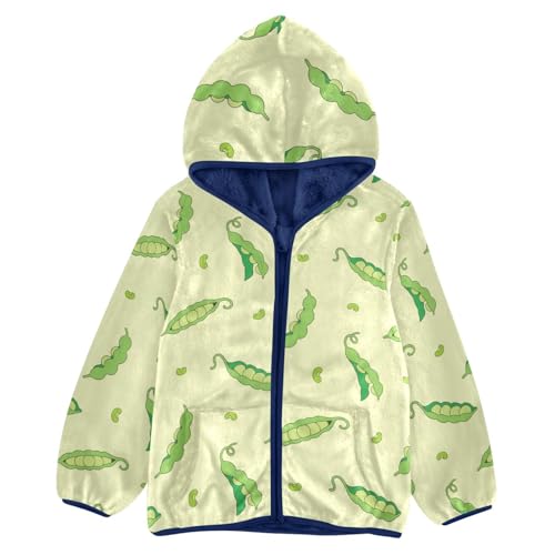 Pea Pods Soybeans Girls Fleece Jacket Girls Fall Jacket Girls Zip Up Hoodie Girls Sherpa Jacket 2-10T