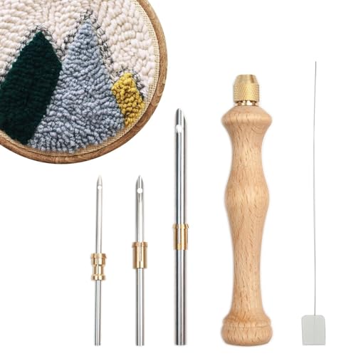 Ensemble De Broderies De Punch Professionnel - Aiguille De Tissage Ergonomique Avec 5 Options De Dimensionnement | Outil D'artisanat En Fil Premium Pour Les Adultes, Parfait Pour Les Oreillers Faits À