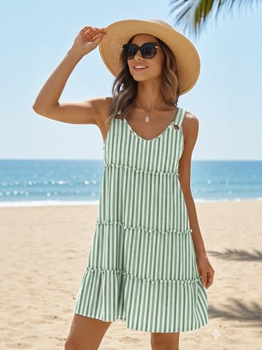 Image of ETCYY Sundresses for Women 2026 Vacation Swimsuit Cover Ups Boho Floral Beach Dress T-Shirts Tank Dresses