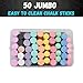 Jumbo Sidewalk Chalk Bucket – 50 Pieces | Washable Non-Toxic Jumbo Drawing Chalk Sticks for Kids | Outdoor Backyard Drawing, Homeschool & Fun Activities | Creative STEAM Art & Craft Toy |Ages 3+