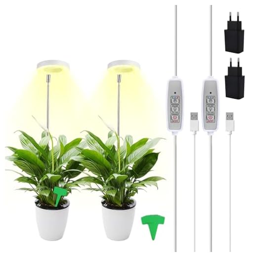 IGUGI 2 Stück Pflanzenlampe LED Vollspektrum,Pflanzenleuchte mit -Auto-Timer,Pflanzenlicht für Zimmerpflanzen,LED Pflanzenlampe Vollspektrum für Zimmerpflanzen Grow Light mit 3 Modi volles Spektrum